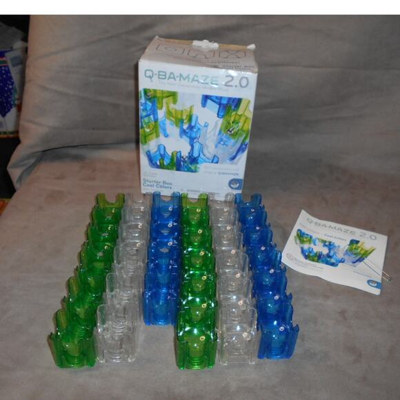 2011 Q-BA-Maze 2.0 Starter Box Cool Colors (Green/Blue) Mindware READ - Picture 4 of 10